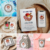 Navy Blue Baseball Kids Verjaardagsfeest Waterverf