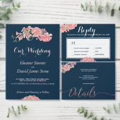 Midnight donkerblauw roze pioenen bruiloft dank u ronde sticker (Personaliseer de collectie van deze zelfstandige maker.)