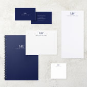 Marineblauw Eenvoudig Elegant Modern Monogram Post-it® Notes