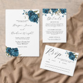 Navy Blue Pioen Bloem Bruiloft Tafel Nummer Kaart (Personaliseer de collectie van deze zelfstandige maker.)