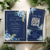 Blauw Goud Bloemen Elegante Avond Save the Date Kartonnen Onderzetters