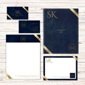 Bedrijf Logo Luxury Navy Blue Leather Visitekaartje