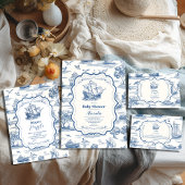 Navy Toile Nautisch Baby shower Diapper Raffle Informatiekaartje