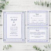 Blauwe eigenzinnige hand getrokken bruiloft gast b (Personaliseer de collectie van deze zelfstandige maker.)