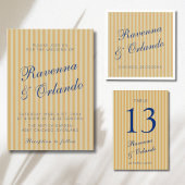Marineblauwe Retro Honing Oude Streep Bruiloft Save The Date