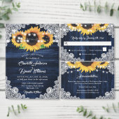 Navy Blue Sunflower Burlap Lace Address Labels (Personaliseer de collectie van deze zelfstandige maker.)