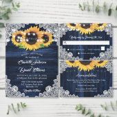 Sunflower Navy Blue Wedding Hotel Accommodation Informatiekaartje (Personaliseer de collectie van deze zelfstandige maker.)