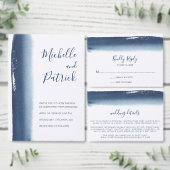Creative Navy Brushstroke Wedding Return Address (Personaliseer de collectie van deze zelfstandige maker.)