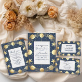 Navy Celestial Crescent Moon Vrijgezellenfeest Papieren Bordje