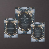 Navy Chic Gouden Kroonluchter Bewaar De Datum Kaart (Personaliseer de collectie van deze zelfstandige maker.)