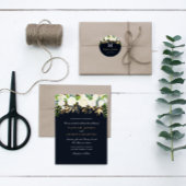 Navy Gold Floral Dank u bruiloft Sticker