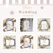 Marine Italiaans eten bruiloft Doodles Kaart