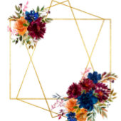 Navy Marsala Oranje Keepaardbruiloft Invite Fotoblokken