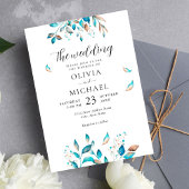 Marine Modern groen rustiek bruiloft programma