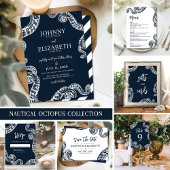 Marine Octopus Bruiloft Tafel Nummer Kaart