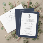 Eenvoudige nautische anker bruiloft | Marine Blauw Uitnodigingen Wikkel (Personaliseer deze collectie van deze onafhankelijke maker. Test)