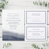 Elegante marine en witte bruiloft receptie informatiekaartje (Personaliseer de collectie van deze zelfstandige maker.)