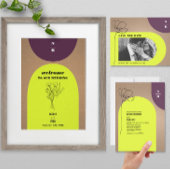 Floral Arches Neon Plum Monogram Weddenschap Menu