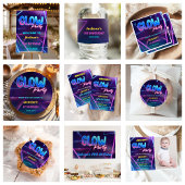 Glow Neon Lights Verjaardagsfeest Dankjewel Card Kaart