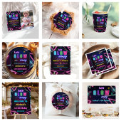 Laten we GLOW Crazy Neon Kleurrijke Verjaardag Fot Kaart