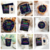 Glow Neon Lights Verjaardagsfeest Dankjewel Card Kaart