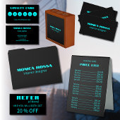 Professionele Eenvoudige Moderne Neon Blauw Zwart Visitekaartje