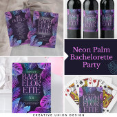 Neon Palm Tropisch Meisjesuitje Pokerkaarten