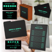 Professioneel Elegant Modern Neon Blauwgroen Zwart Notitieboek