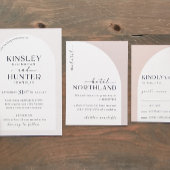 Minimalistische Neutrale Boogbogen Bruiloft Uitnod Kaart