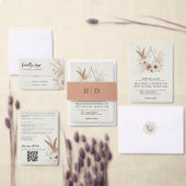 Neutrale Boho bloemenbruiloft Ronde Sticker (Personaliseer de collectie van deze zelfstandige maker.)