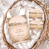 Neutral Botanical Garden Baby Shower Kaart