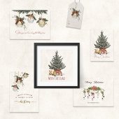 Christmas Tree With Gifts and Teddy Bear Print