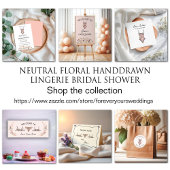 Neutrale handgetekende bloemennegligé lingeriedouc kaart