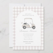Neutraal beige Golf baby shower Uitnodiging