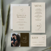 Eenvoudig Elegant Bloemen Krans Bruiloft Monogram Tote Bag