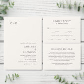 Chelsea Ivory Modern Wedding Kaart (Personaliseer de collectie van deze zelfstandige maker.)