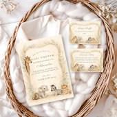 Neutral Safari Jungle Animals Baby Shower Kaart
