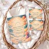 Neutral Space Planets Stars Baby Shower Kaart