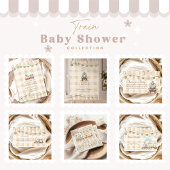 Neurale Waterverf Train Baby shower Kaart