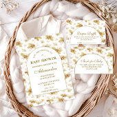 Neutrale bosbladeren baby shower kaart
