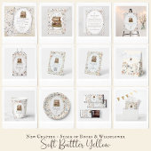 Stapel boeken baby shower waterverf, wilde bloem bedankdoosjes