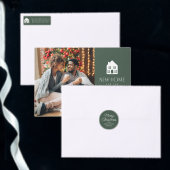 Kerstdorp schattige eenvoudige drie kleuren vakant inpakpapier vel