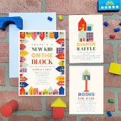 Nieuw Kind op het blok Baby shower dank u Bedankkaart