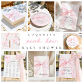 Roze Strik Baby Shower Bedankkaart