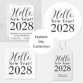 Oudejaarsavond feest zwart-wit kaart