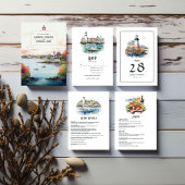 Newport, Rhode Island Bestemming Bruiloft Bedankkaart