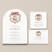 Blush Pink Textured Hedgehog Baby Shower Book  Informatiekaartje