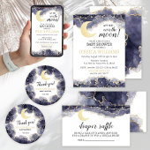 Gold moon sterren baby shower return address label