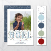 Blauw Tan Monogram SVG Kerstkrans Adres Ronde Sticker