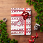 Red & White Nordic Fair Isle Cadeaupapier (Personaliseer de collectie van deze zelfstandige maker.)